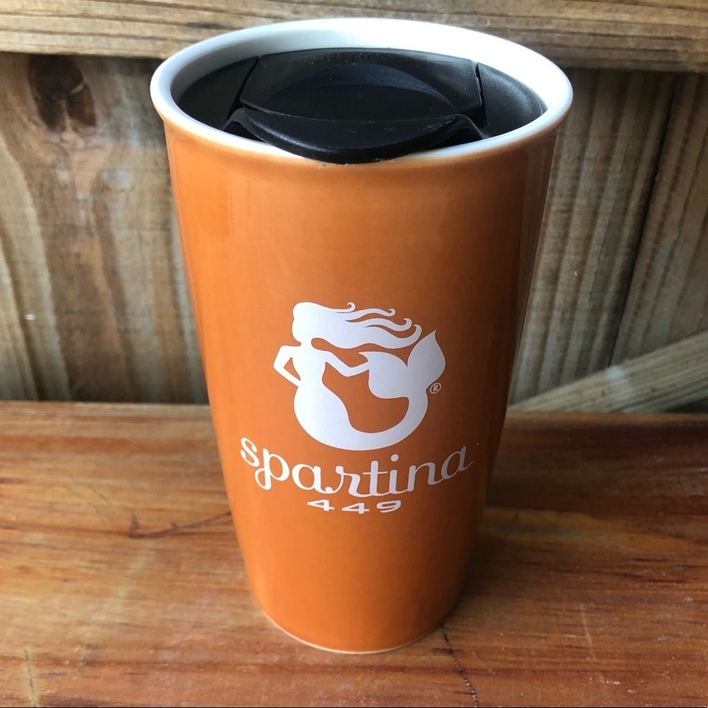 Spartina 449 Mermaid 2014 Double Wall Insulated Ceramic Travel Mug & Lid 14oz